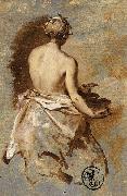 Nicolas Vleughels Young Woman with a Nude Back Presenting a Bowl oil painting picture wholesale